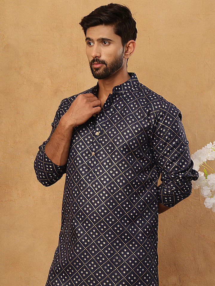 Festive Cotton Blend Printed Kurta Pyjama Set