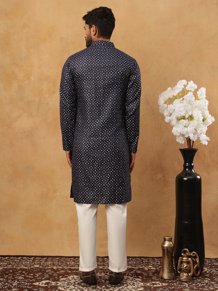 Festive Cotton Blend Printed Kurta Pyjama Set