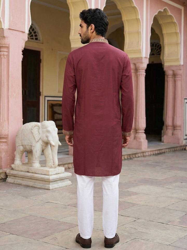 Men Japanese Fabric Embroidered Kurta Set