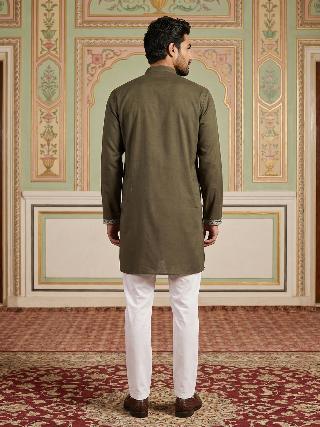 Men Japanese Fabric Embroidered Kurta Set