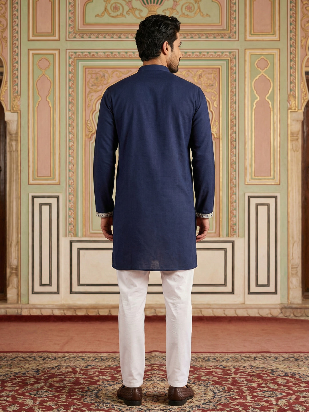 Men Japanese Fabric Embroidered Kurta Set