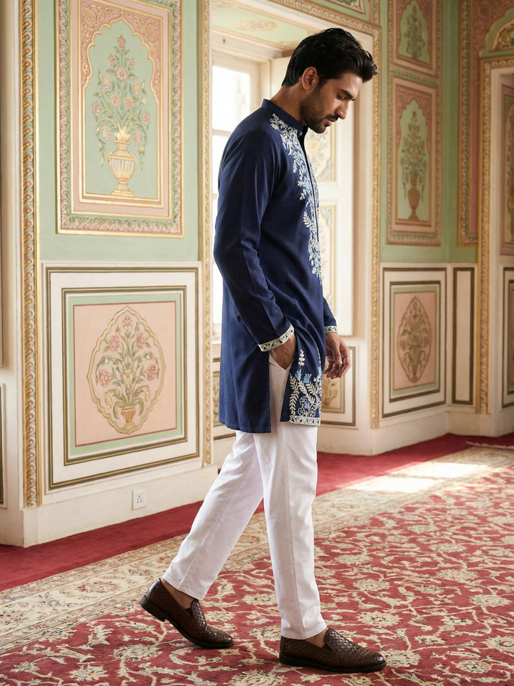 Men Japanese Fabric Embroidered Kurta Set