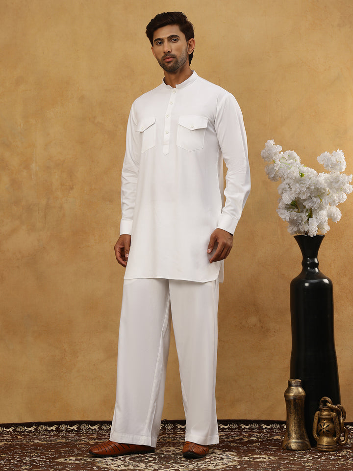 Men’S Ethnic Viscose Rayon Kurta Set With Front Placket