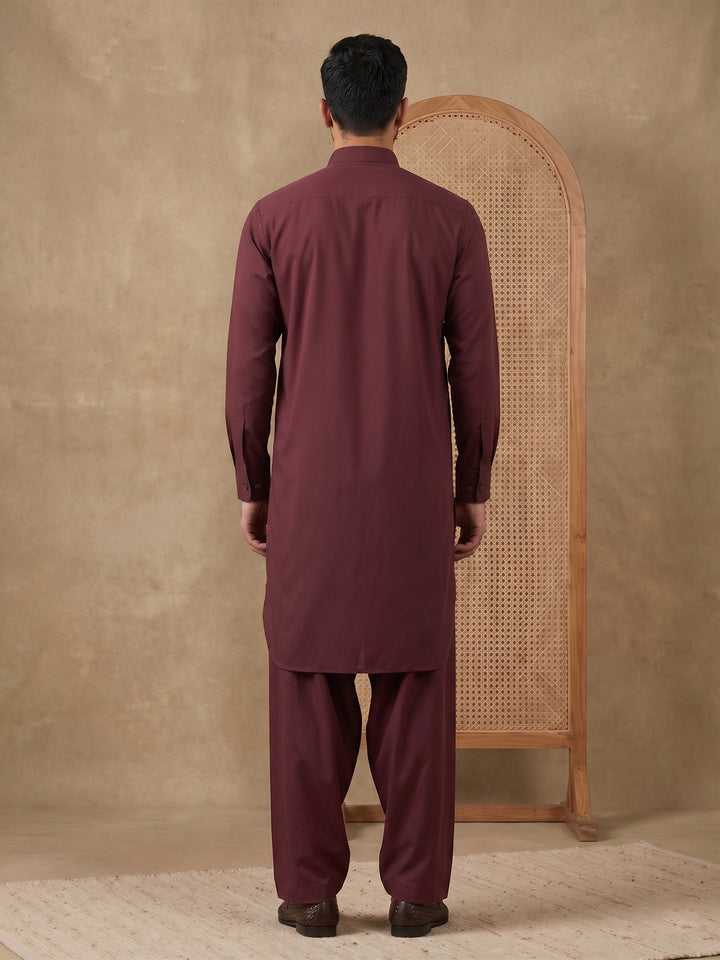 Premium Japanese Embroidery Pathani Kurta Set