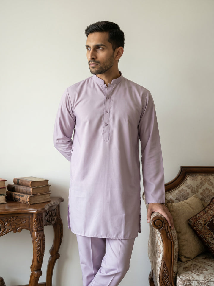 Classic Silk Blend Kurta Pyjama Set For Men