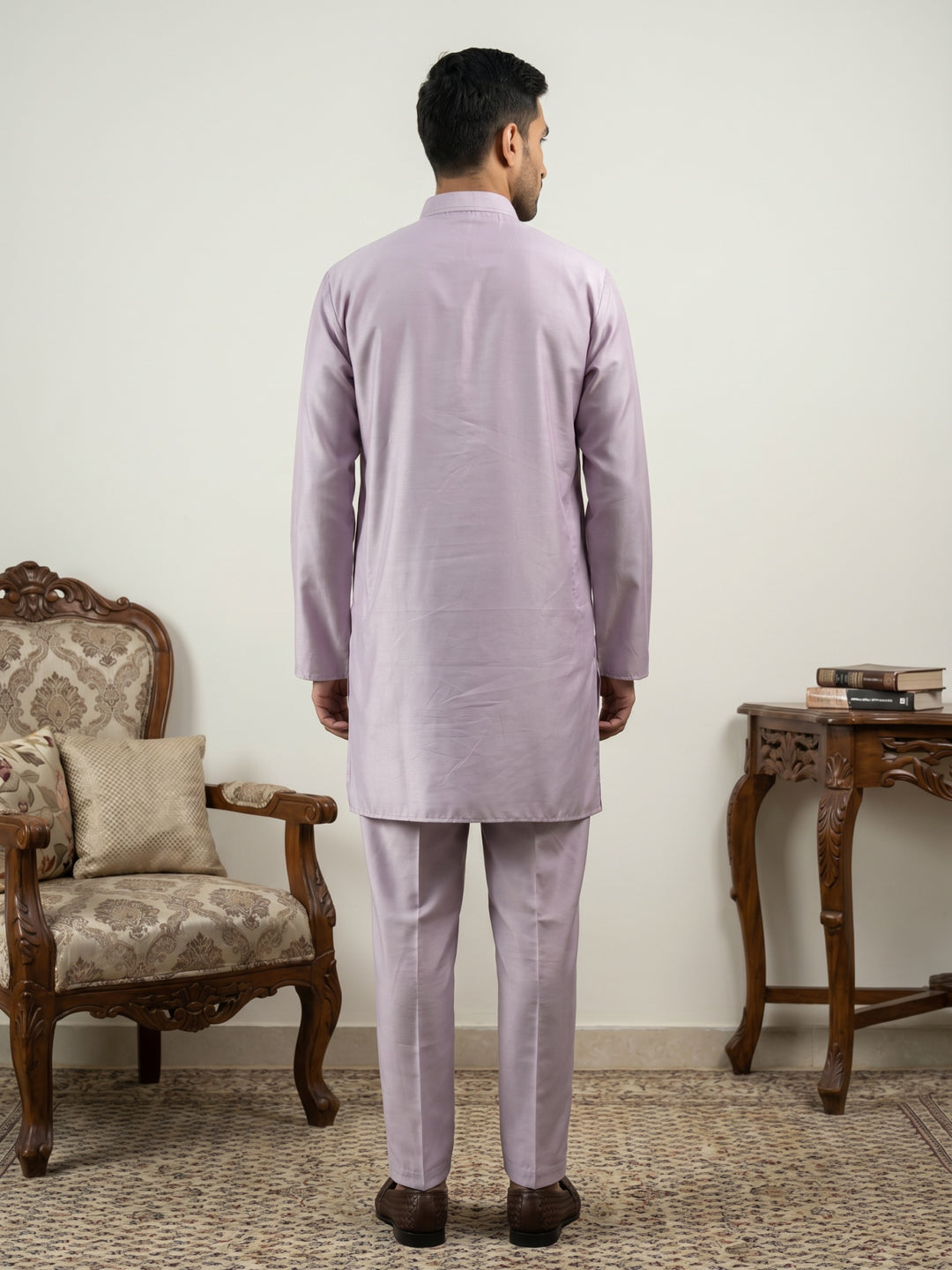 Classic Silk Blend Kurta Pyjama Set For Men