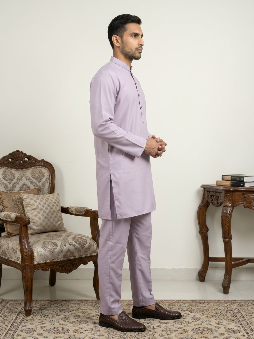 Classic Silk Blend Kurta Pyjama Set For Men