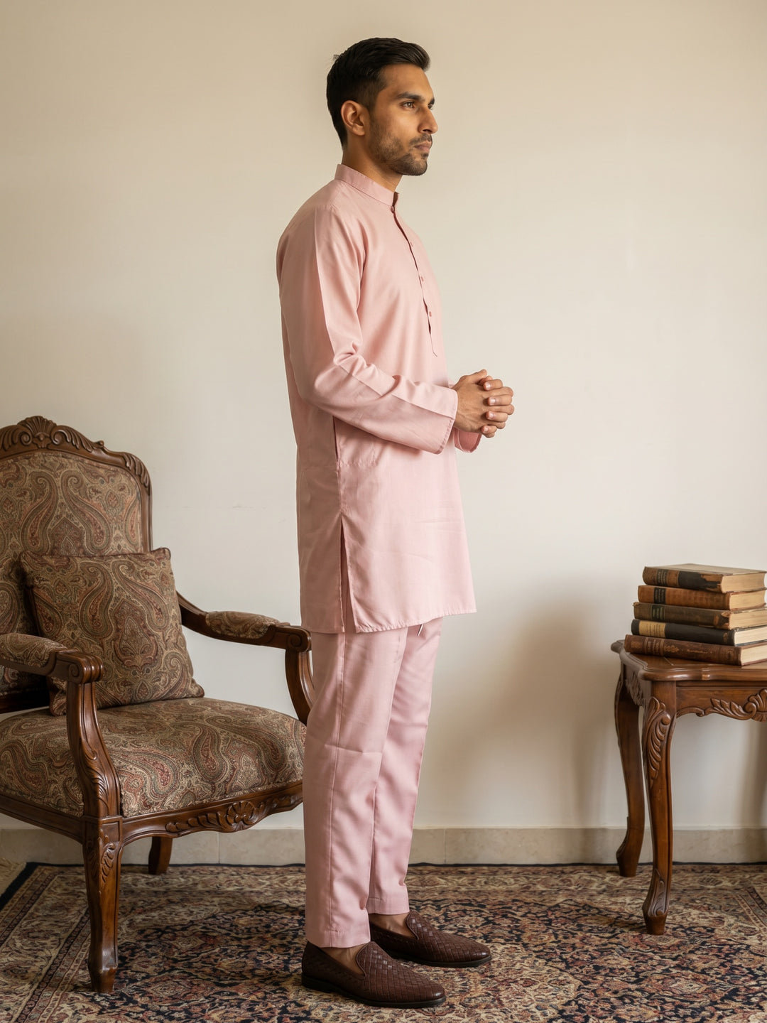 Classic Silk Blend Kurta Pyjama Set For Men