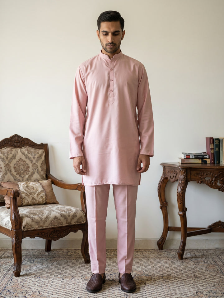 Classic Silk Blend Kurta Pyjama Set For Men