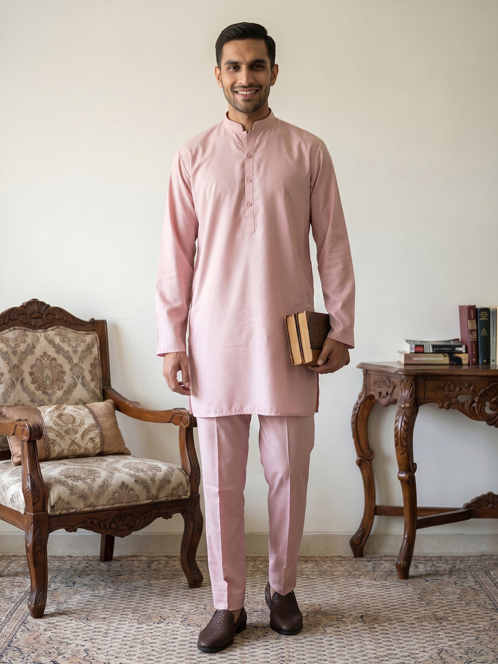 Classic Silk Blend Kurta Pyjama Set For Men