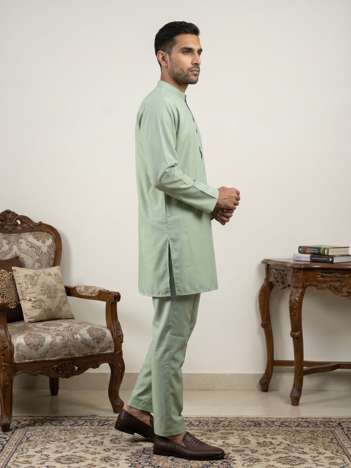 Classic Silk Blend Kurta Pyjama Set For Men