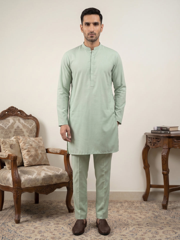 Classic Silk Blend Kurta Pyjama Set For Men