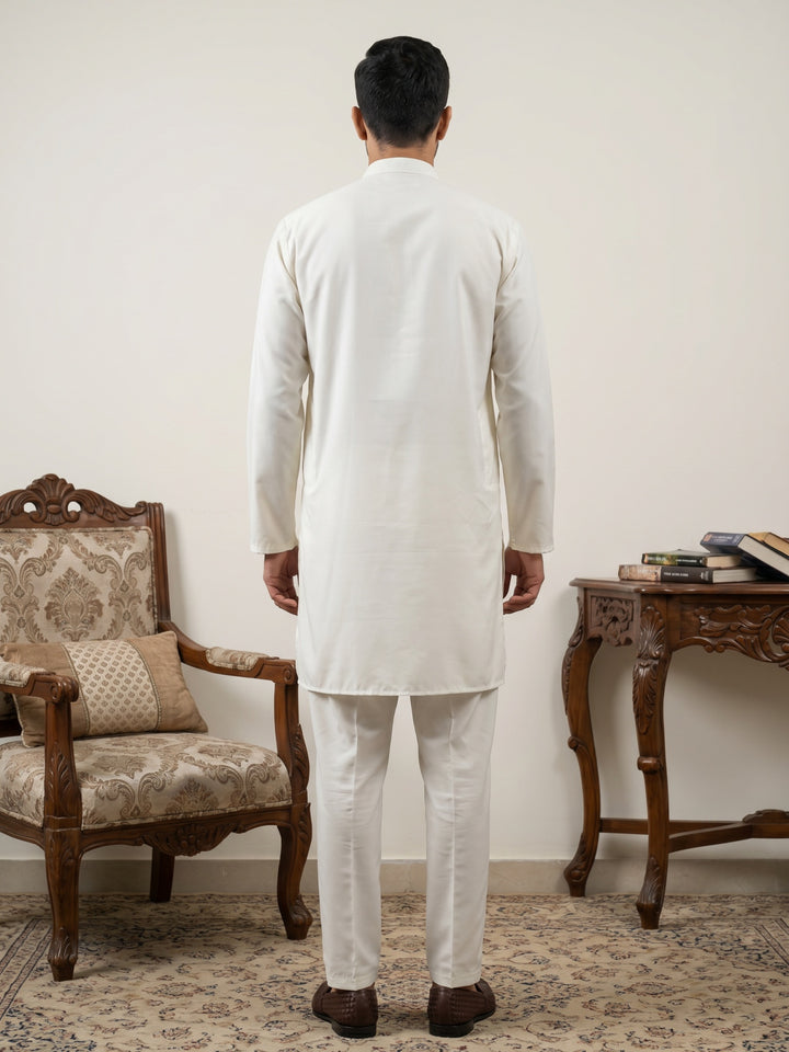 Classic Silk Blend Kurta Pyjama Set For Men