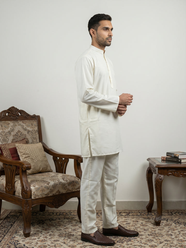Classic Silk Blend Kurta Pyjama Set For Men