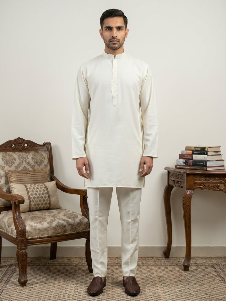 Classic Silk Blend Kurta Pyjama Set For Men