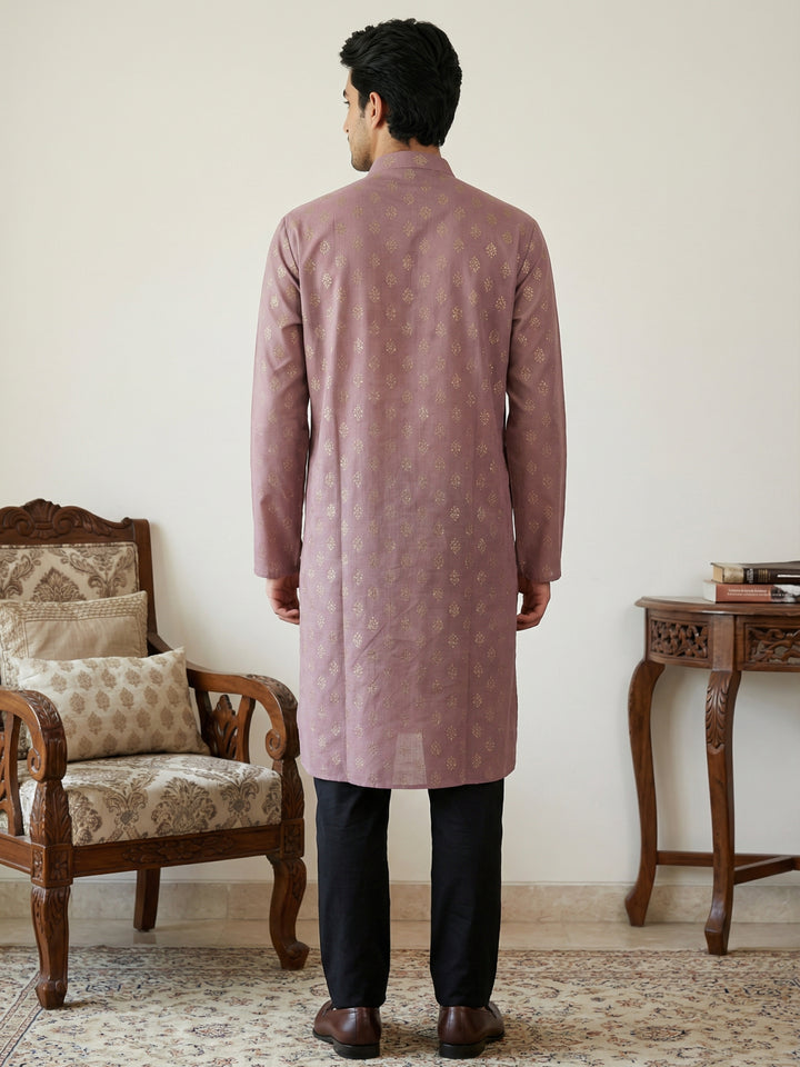 Classic Cotton Blend Foil Print Kurta Set