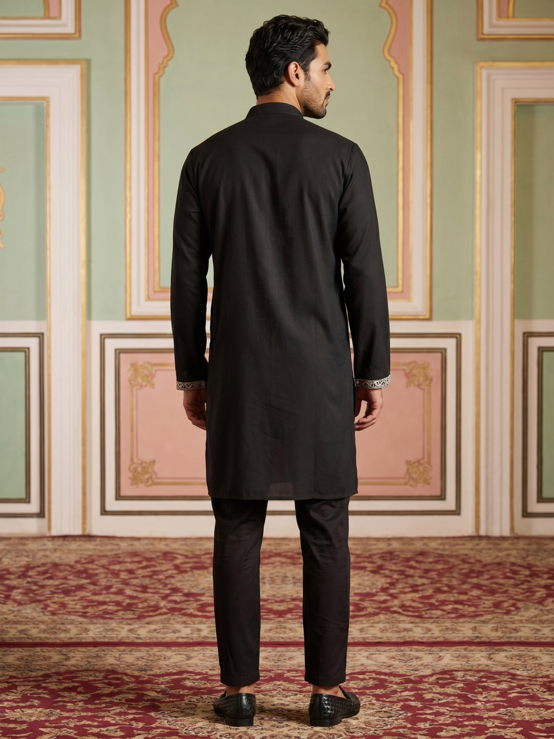 Men Japanese Fabric Embroidered Kurta Set