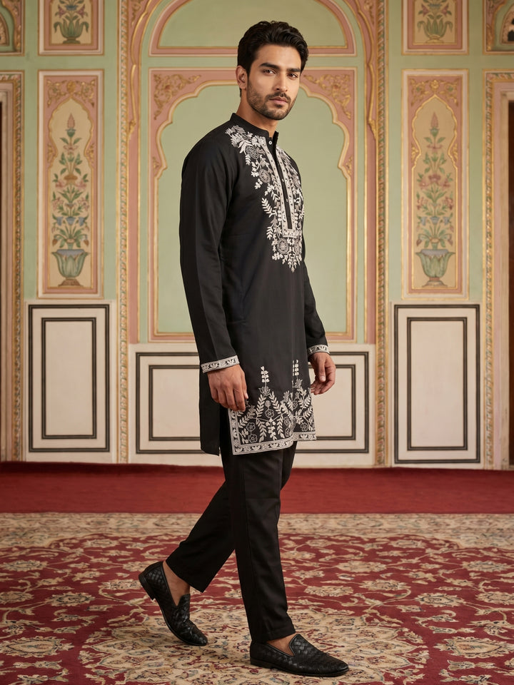 Men Japanese Fabric Embroidered Kurta Set