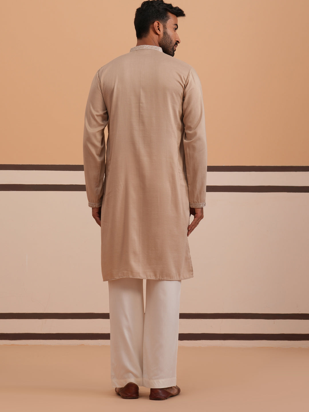 Silk Blend Kurta Set With Matching Embroidered Dupatta