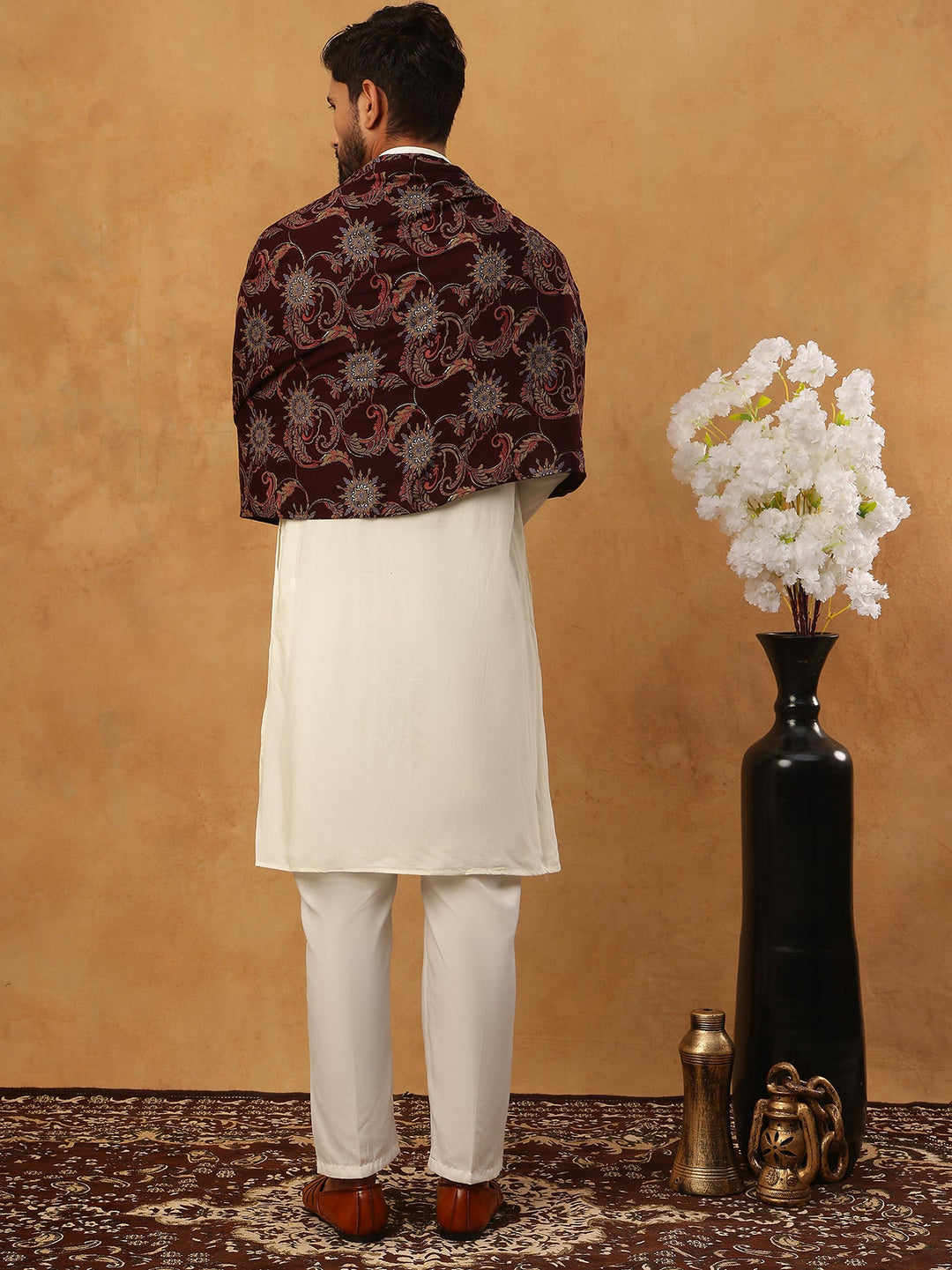 Traditional Silk Blend Kurta Pyjama &amp; Dupatta Set