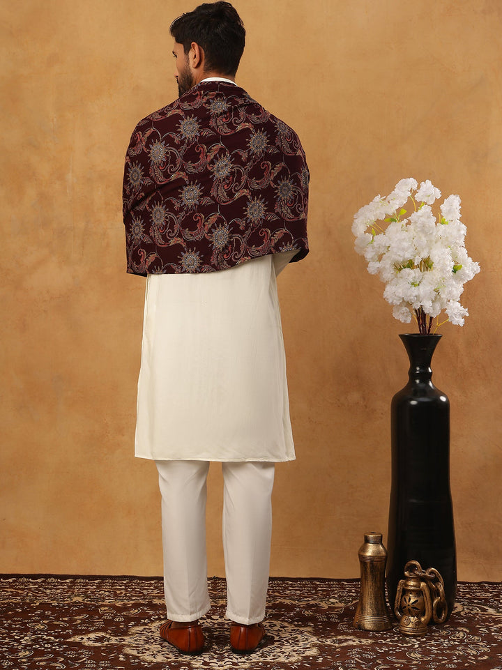 Traditional Silk Blend Kurta Pyjama &amp; Dupatta Set