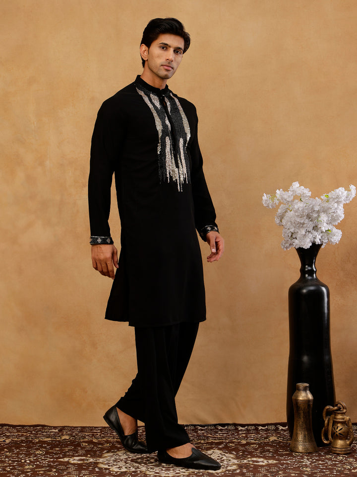Japanese Fabric Embroidered Kurta With Korean Pants