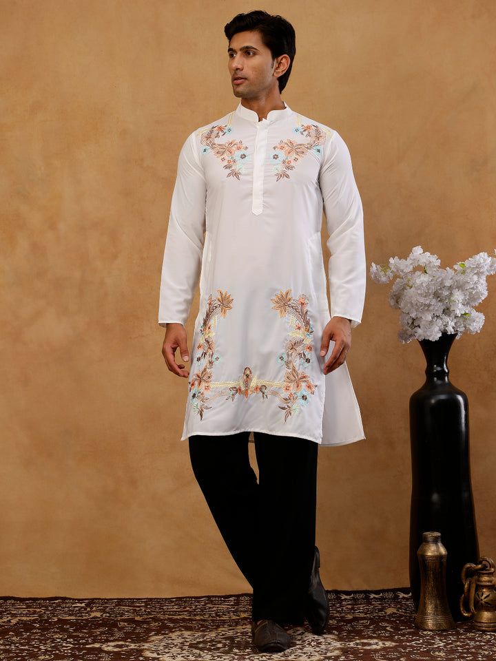 Japanese Fabric Embroidered Kurta With Korean Pants