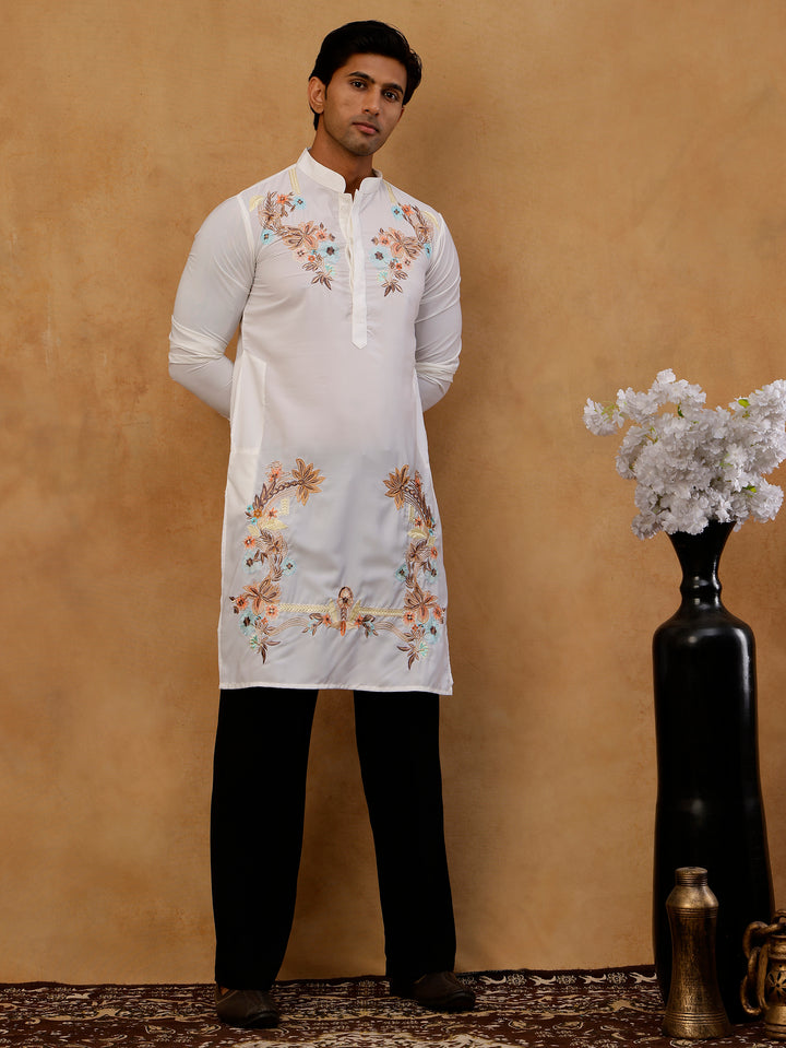 Japanese Fabric Embroidered Kurta With Korean Pants