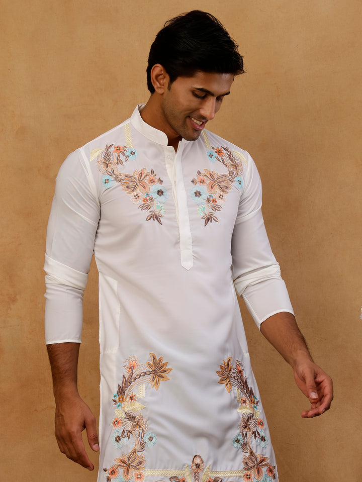 Japanese Fabric Embroidered Kurta With Korean Pants