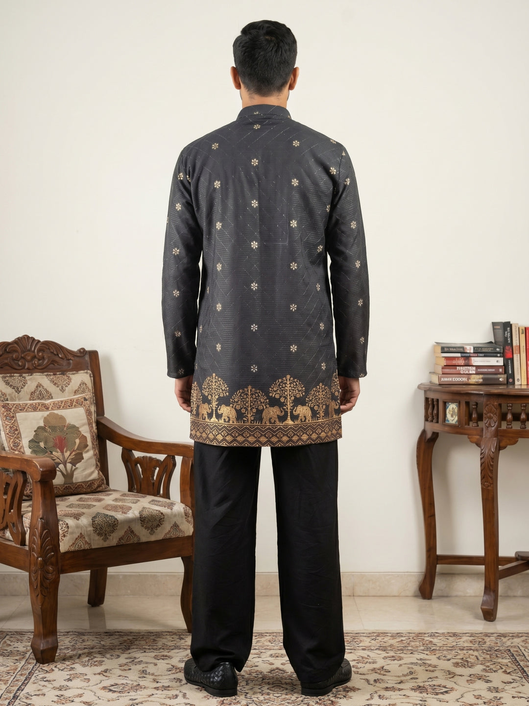 Premium Printed &amp; Thread Work Kurta With Korean Pants