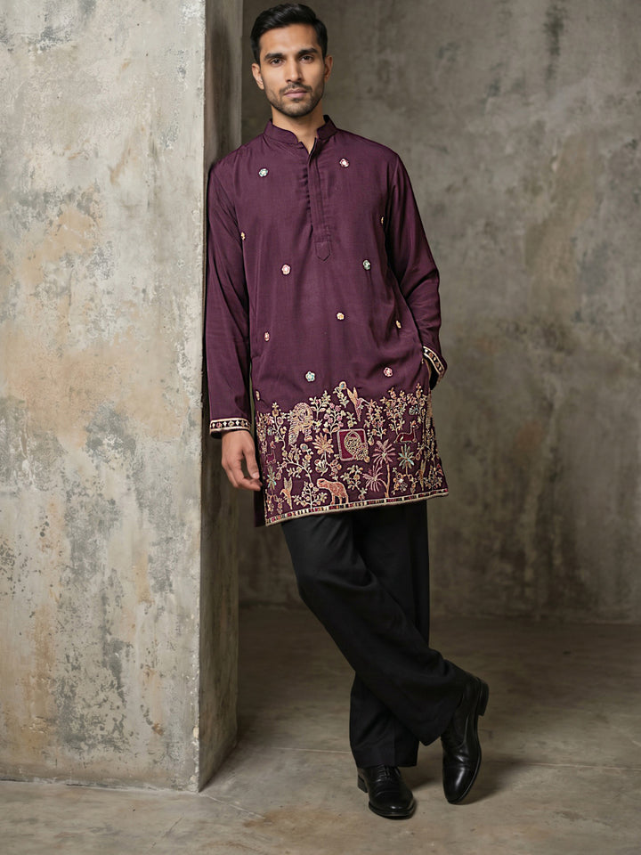 Japanese Fabric Embroidered Kurta With Korean Pants