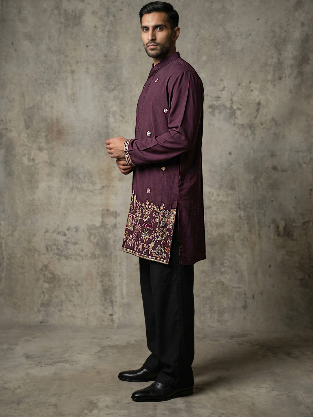 Japanese Fabric Embroidered Kurta With Korean Pants