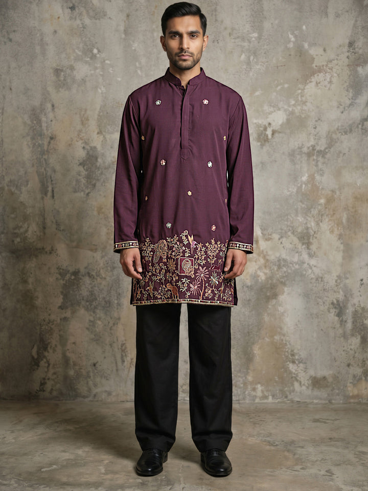 Japanese Fabric Embroidered Kurta With Korean Pants