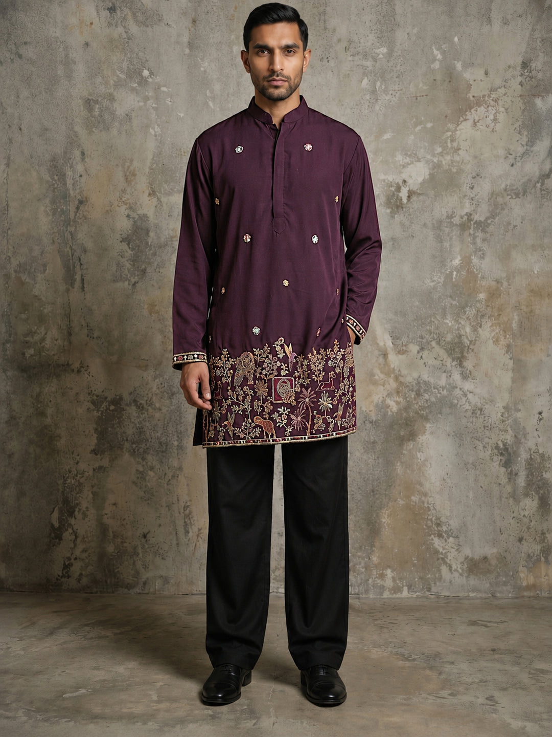 Japanese Fabric Embroidered Kurta With Korean Pants