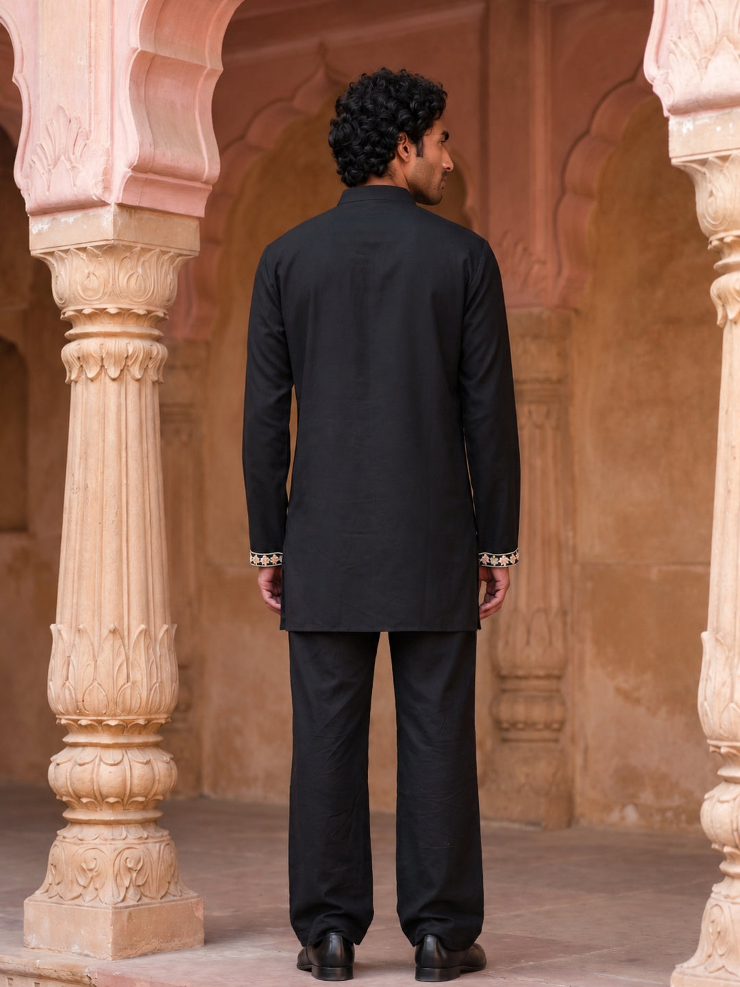 Japanese Fabric Designer Embroidered Kurta With Korean Pants