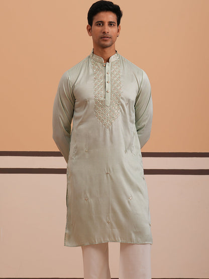 Men'S Geometric Embroidered Kurta Set