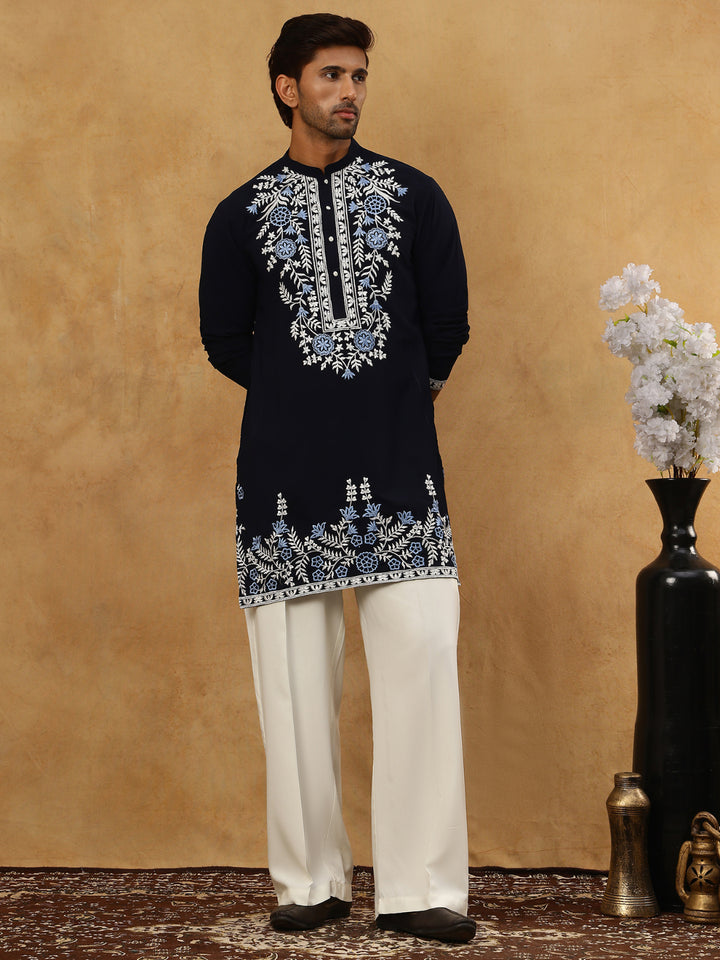 Men Japanese Fabric Embroidered Kurta Set