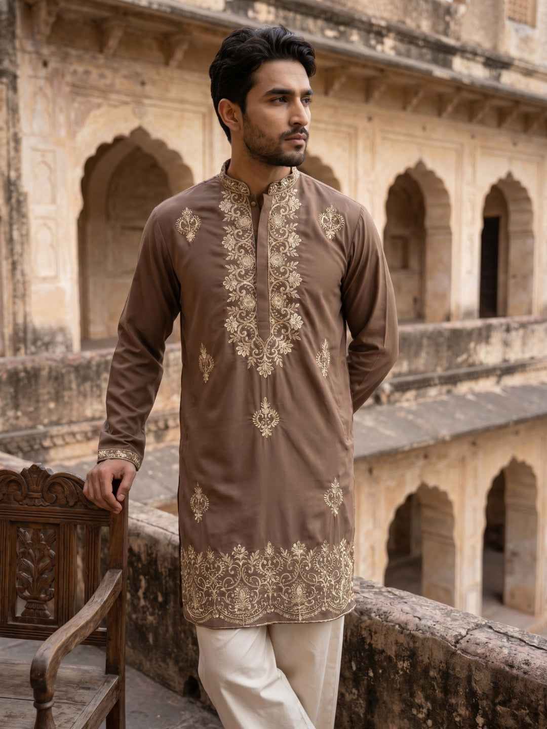 Japanese Fabric Embroidered Kurta Set