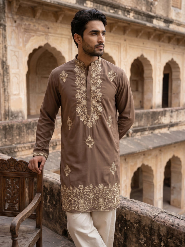 Japanese Fabric Embroidered Kurta Set