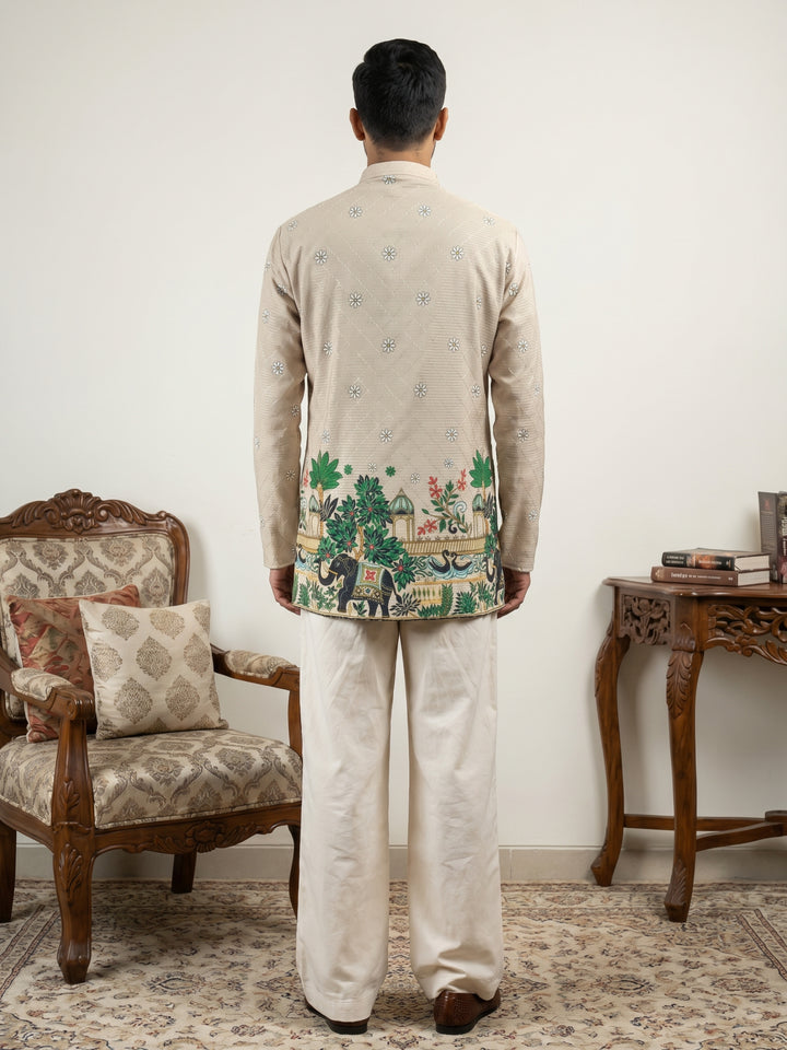 Premium Cotton Blend Printed Ethnic Kurta With Korean Pants