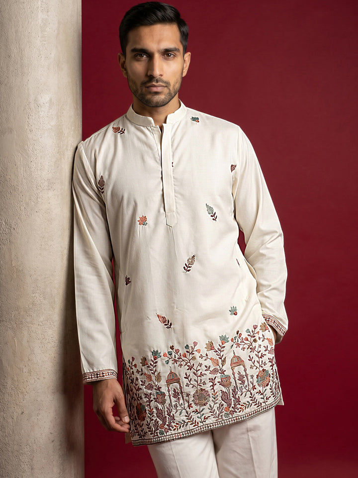 Japanese Fabric Embroidered Kurta &amp; Korean Pants Set