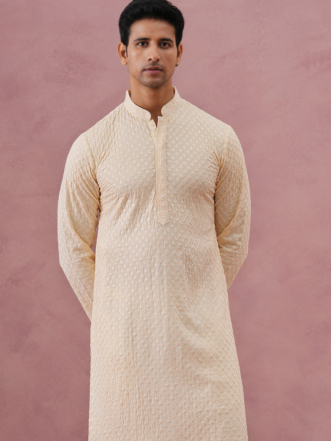 Viscose Rayon Traditional Embroidered Kurta Pyjama