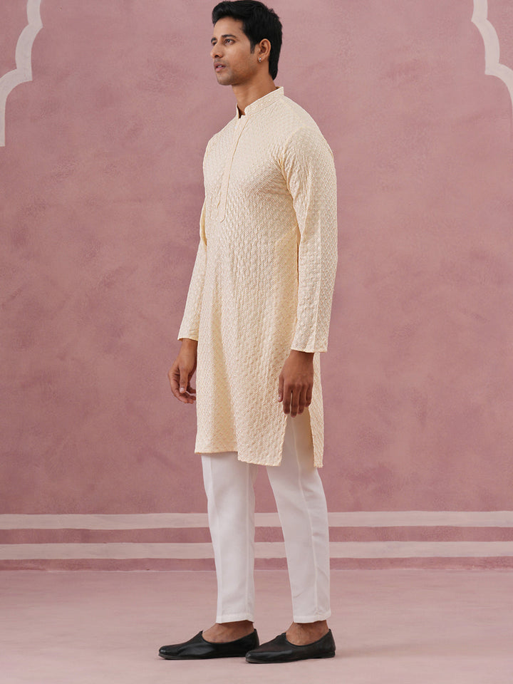 Viscose Rayon Traditional Embroidered Kurta Pyjama