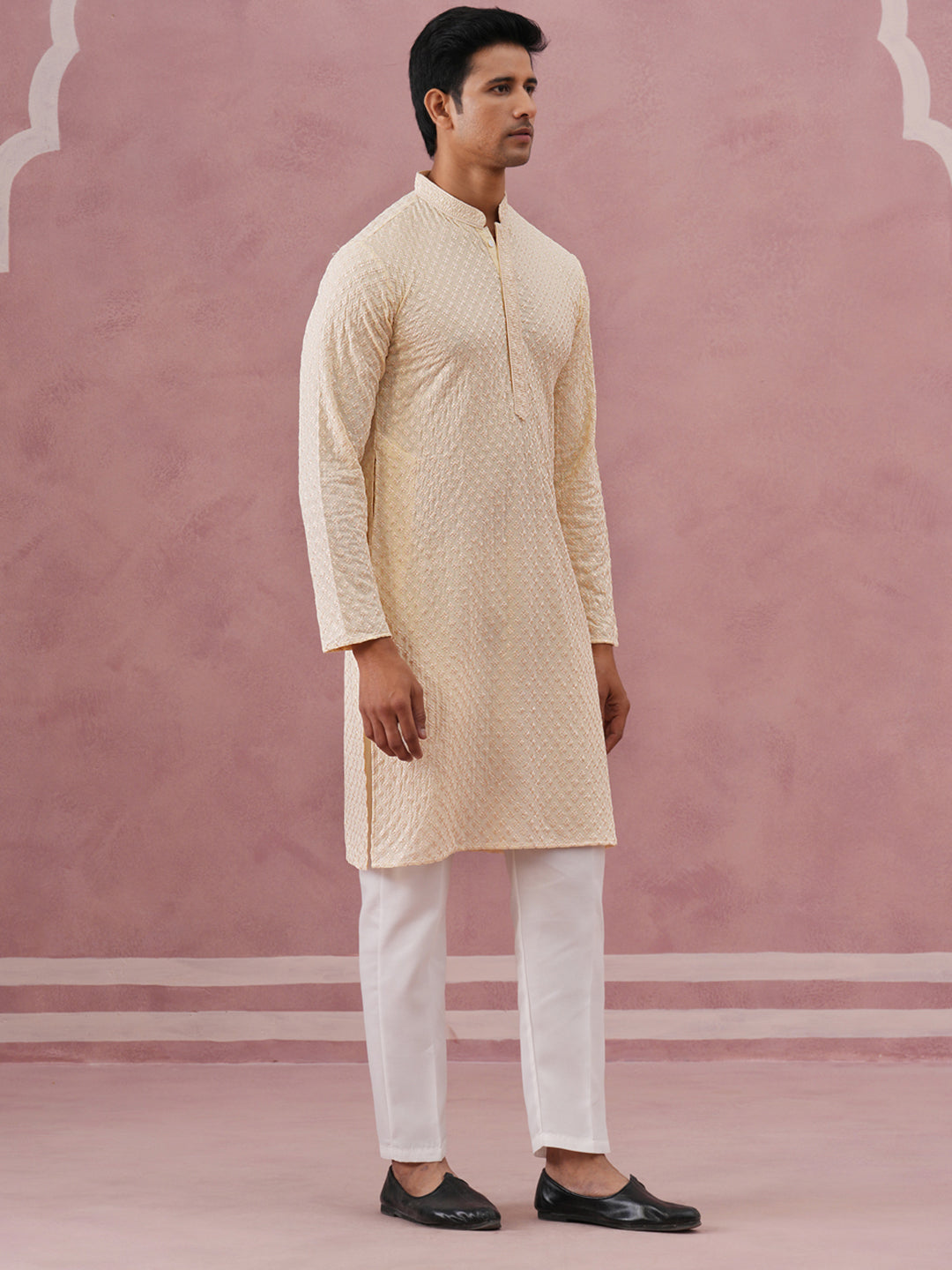 Viscose Rayon Traditional Embroidered Kurta Pyjama