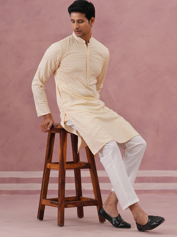 Viscose Rayon Traditional Embroidered Kurta Pyjama