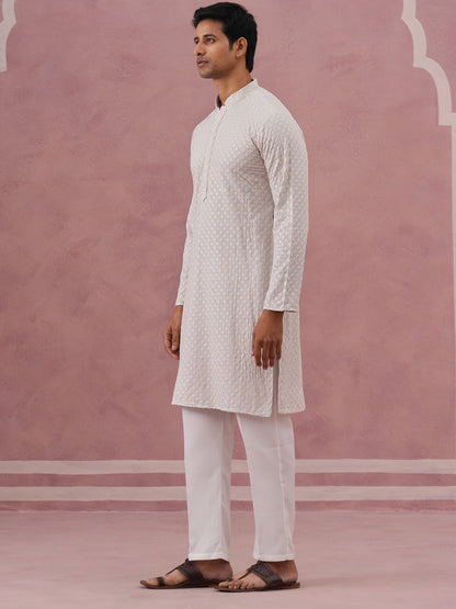 Viscose Rayon Traditional Embroidered Kurta Pyjama