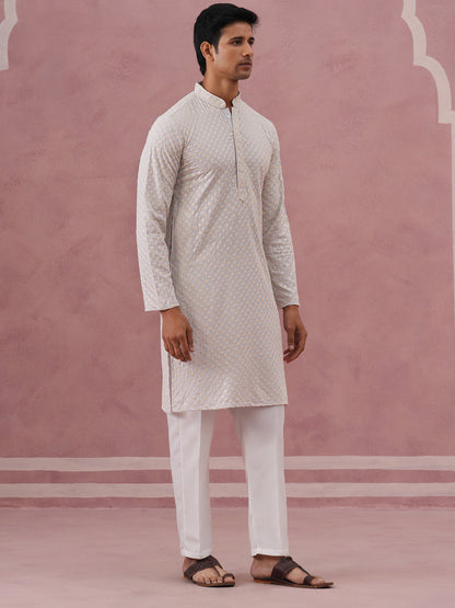 Viscose Rayon Traditional Embroidered Kurta Pyjama
