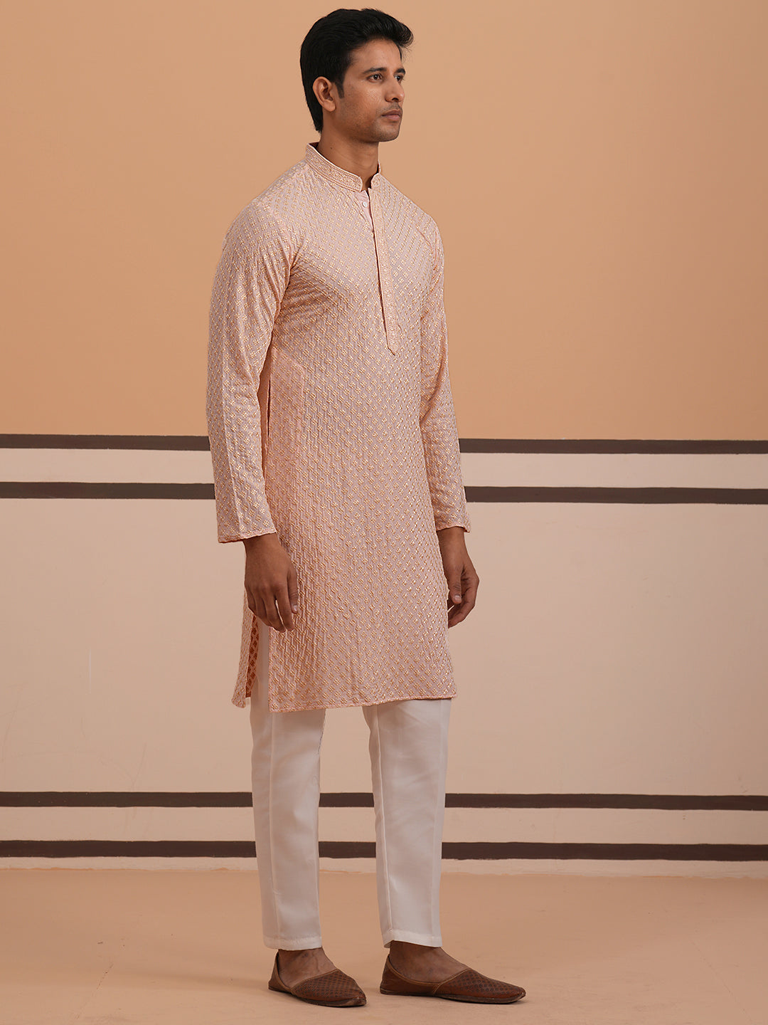 Viscose Rayon Traditional Embroidered Kurta Pyjama