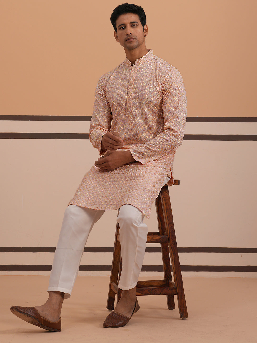 Viscose Rayon Traditional Embroidered Kurta Pyjama