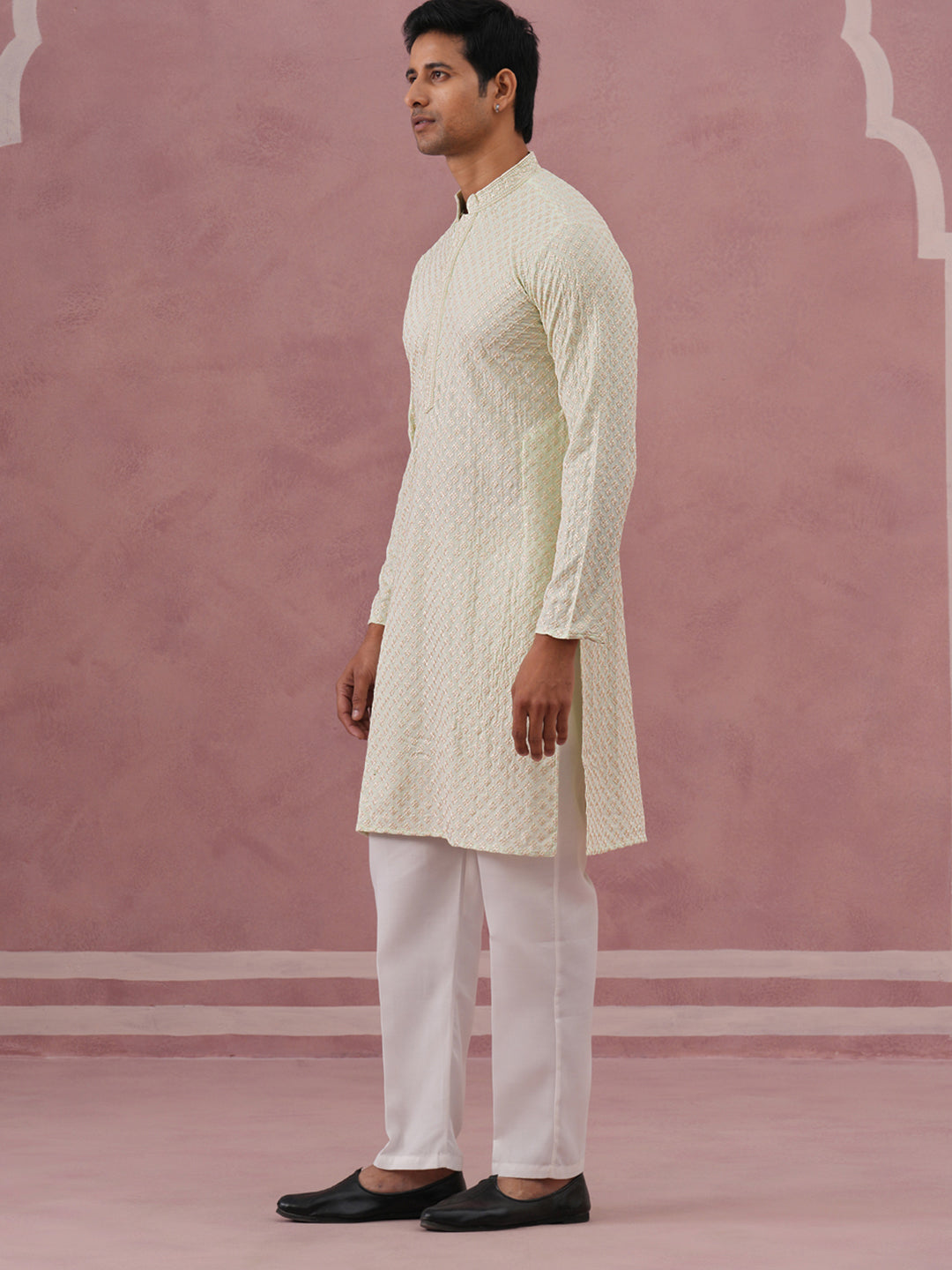 Viscose Rayon Traditional Embroidered Kurta Pyjama
